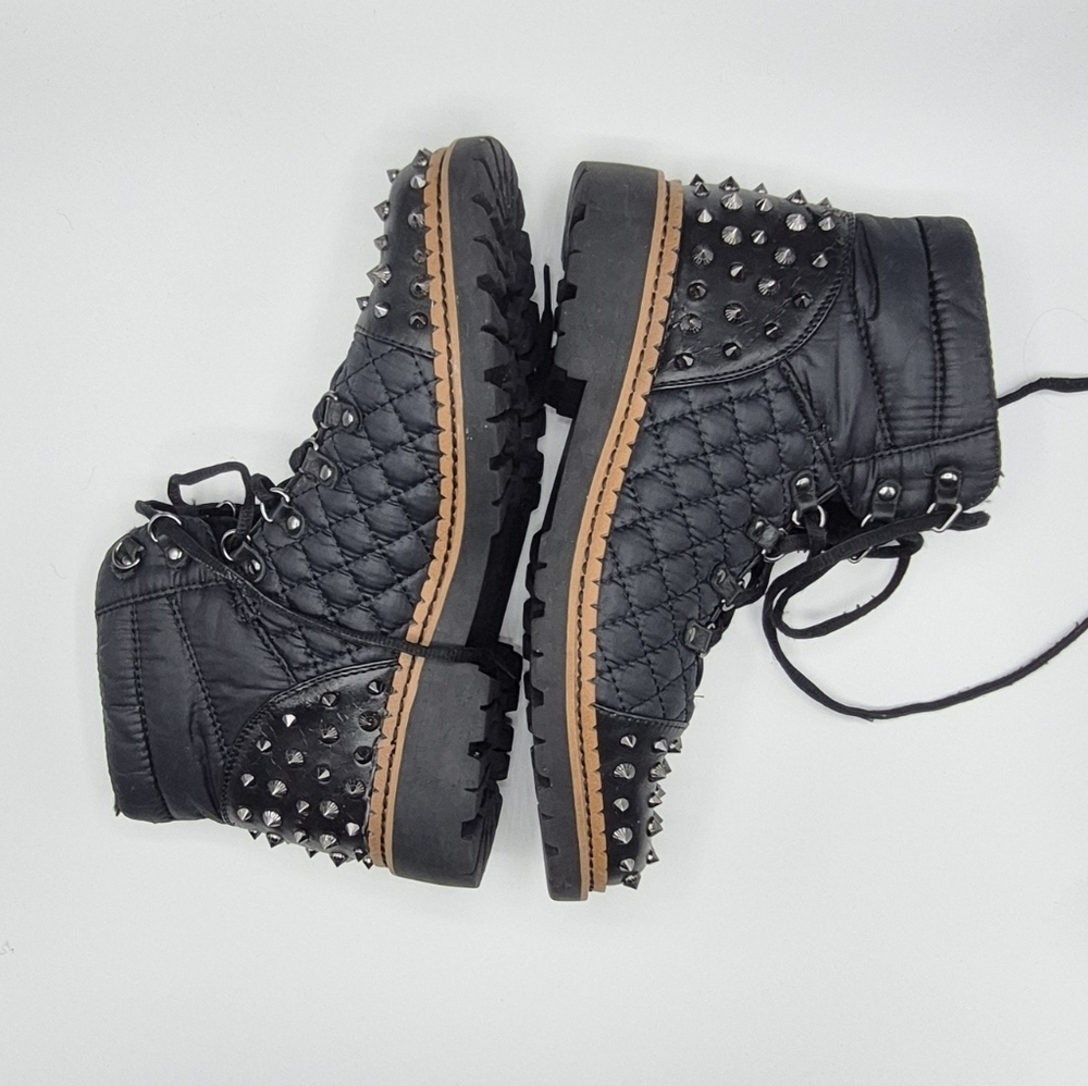 Sam Edelman Black Lug Sole Lace-Up Boots - Picture 4 of 7